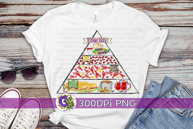 Cajun/Southern Food Pyramid PNG Sublimation Sublimation Greedy Stitches 