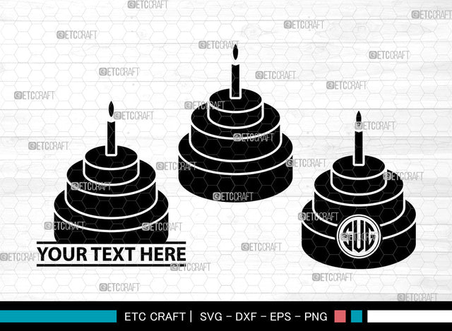 Cake Icon Monogram, Cake Svg, Wedding Cake Svg, Cakes, Birthday Cake, Cake Monogram, Icon Monogram, Svg Cut File, Dxf, Eps, Png, SVG ETC Craft 