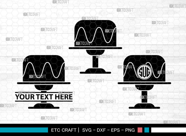 Cake Icon Monogram, Cake Svg, Wedding Cake Svg, Cakes, Birthday Cake, Cake Monogram, Icon Monogram, Svg Cut File, Dxf, Eps, Png, SVG ETC Craft 