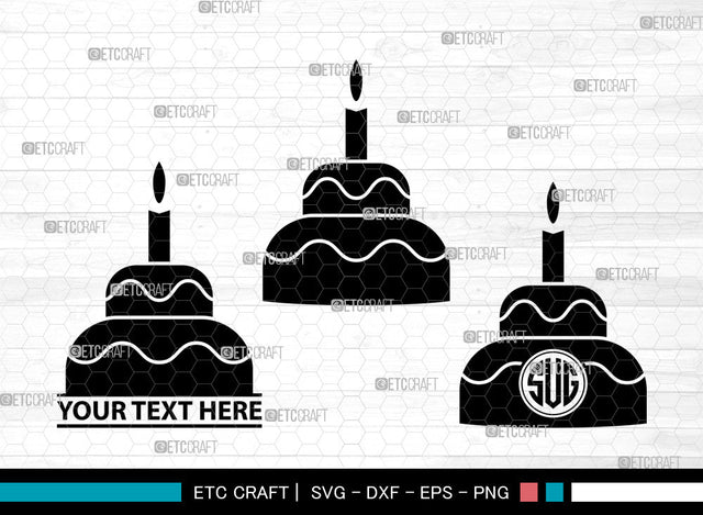 Cake Icon Monogram, Cake Svg, Wedding Cake Svg, Cakes, Birthday Cake, Cake Monogram, Icon Monogram, Svg Cut File, Dxf, Eps, Png, SVG ETC Craft 