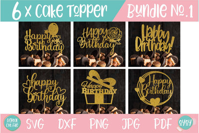 Cake Topper Bundle SVG | Happy Birthday SVG Bundle SVG OyoyStudioDigitals 