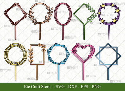 Cake Topper Clipart SVG Cut File | Happy Birthday Svg | Birthday Cake Topper Svg | Wedding Cake Topper Svg | Cake Topper Svg Bundle SVG ETC Craft 