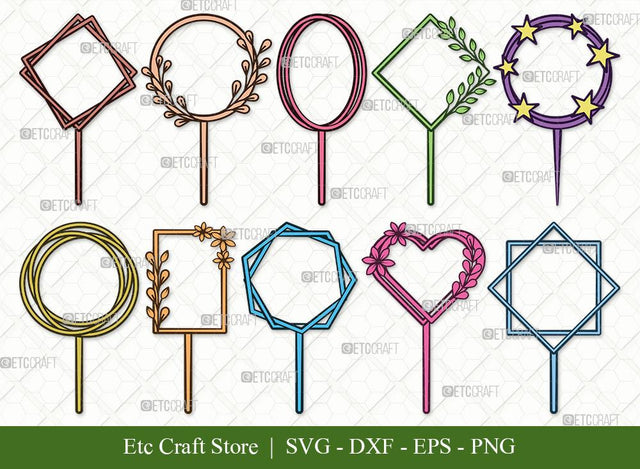 Cake Topper Clipart SVG Cut File | Happy Birthday Svg | Birthday Cake Topper Svg | Wedding Cake Topper Svg | Cake Topper Svg Bundle SVG ETC Craft 