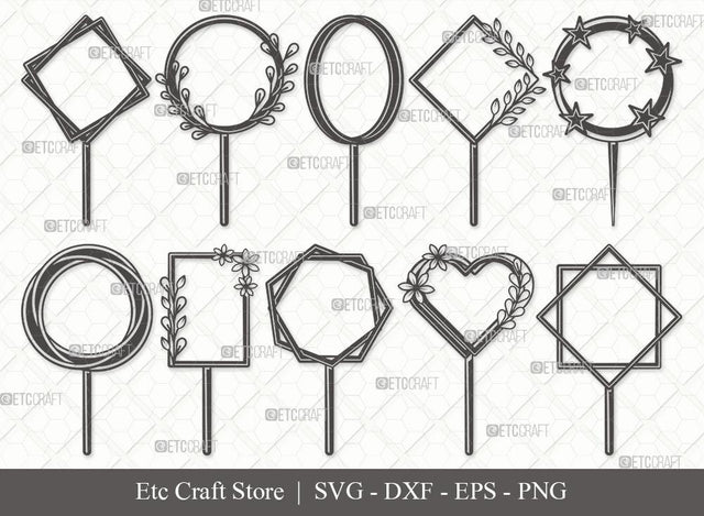 Cake Topper Silhouette SVG Cut File | Happy Birthday Svg | Birthday Cake Topper Svg | Wedding Cake Topper Svg | Cake Topper Svg Bundle SVG ETC Craft 