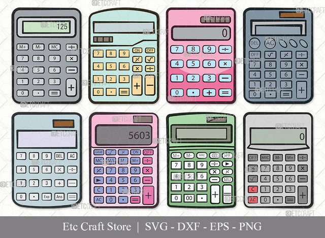 Calculator Clipart SVG Cut File | Graphing Calculator SVG | Calculator Svg | Math Education Svg | Calculator Bundle SVG ETC Craft 