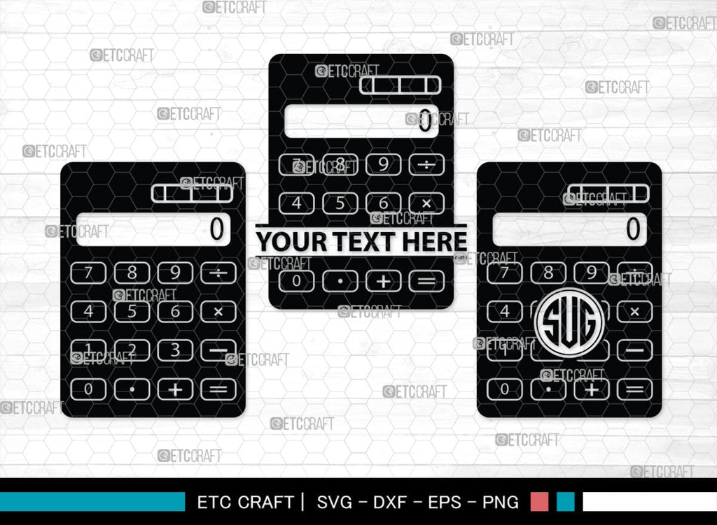 Custom Math Monogram Calculator Monogram, Calculator Silhouette, Calculator SVG, Math Svg ...