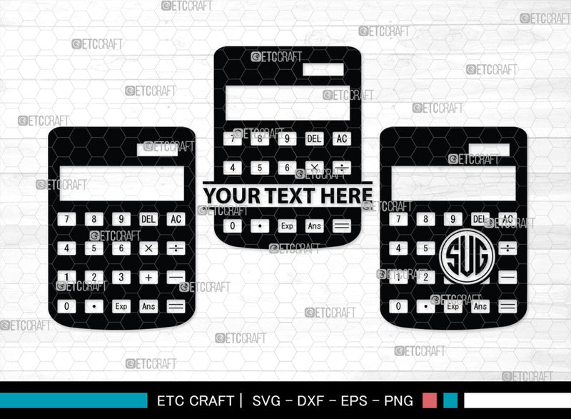 Custom Math Monogram Calculator Monogram, Calculator Silhouette, Calculator SVG, Math Svg ...