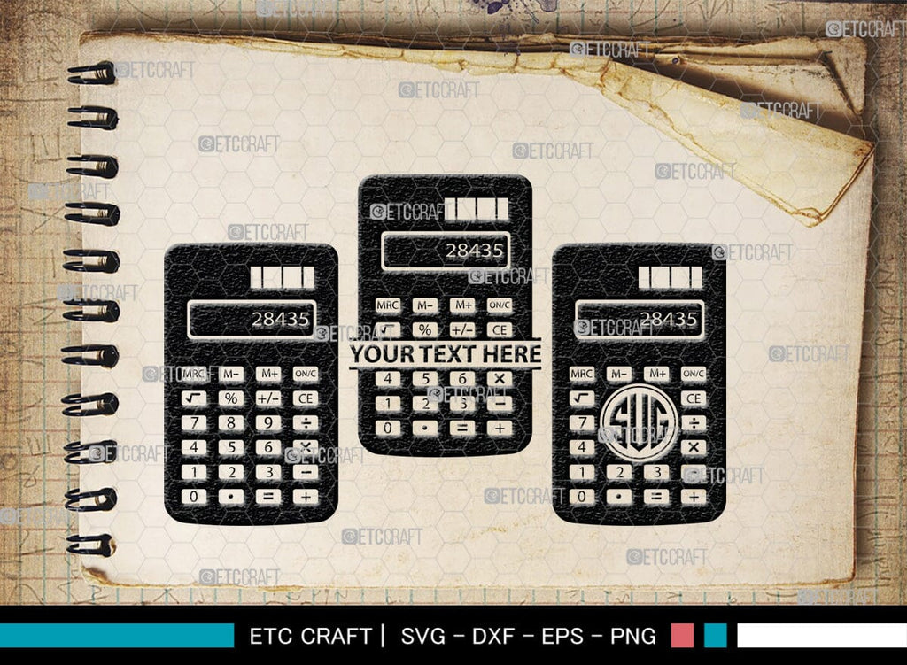 Calculator Monogram, Calculator Silhouette, Calculator SVG, Math Svg ...