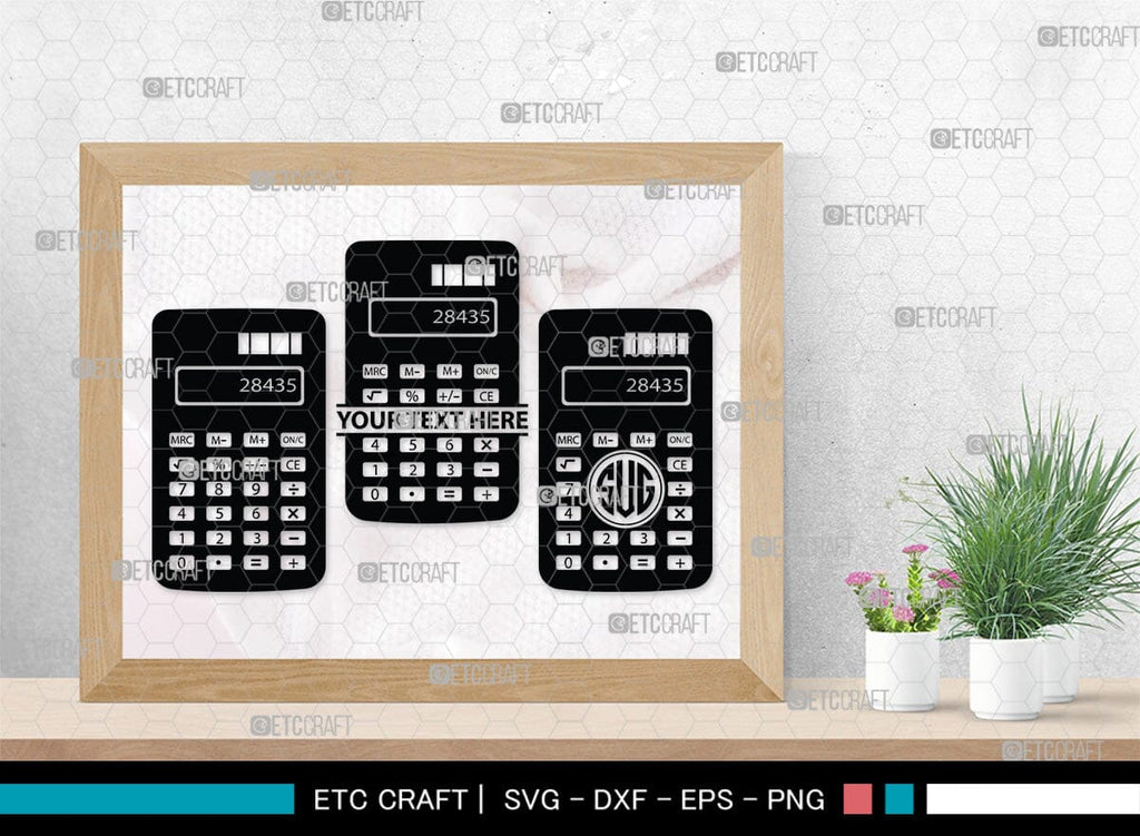 Custom Math Monogram Calculator Monogram, Calculator Silhouette, Calculator SVG, Math Svg ...