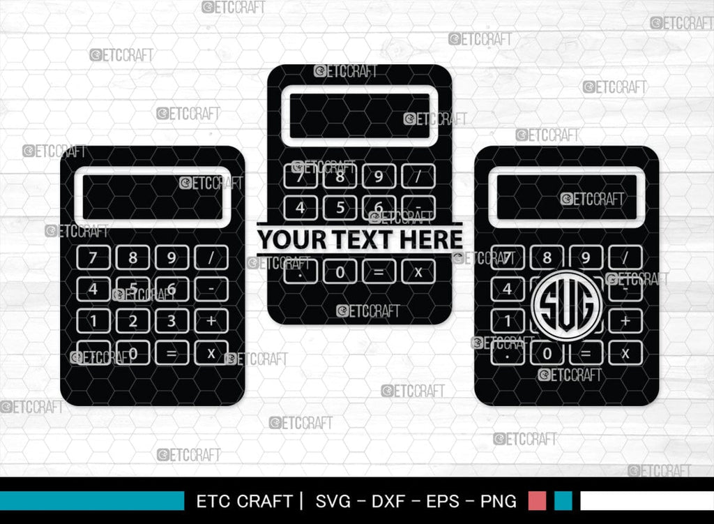 Custom Math Monogram Calculator Monogram, Calculator Silhouette, Calculator SVG, Math Svg ...