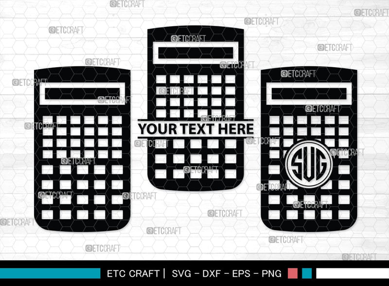 Custom Math Monogram Calculator Monogram, Calculator Silhouette, Calculator SVG, Math Svg ...