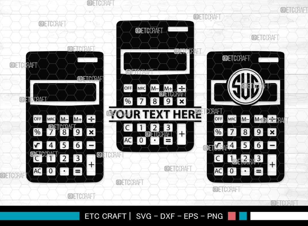 Custom Math Monogram Calculator Monogram, Calculator Silhouette, Calculator SVG, Math Svg ...