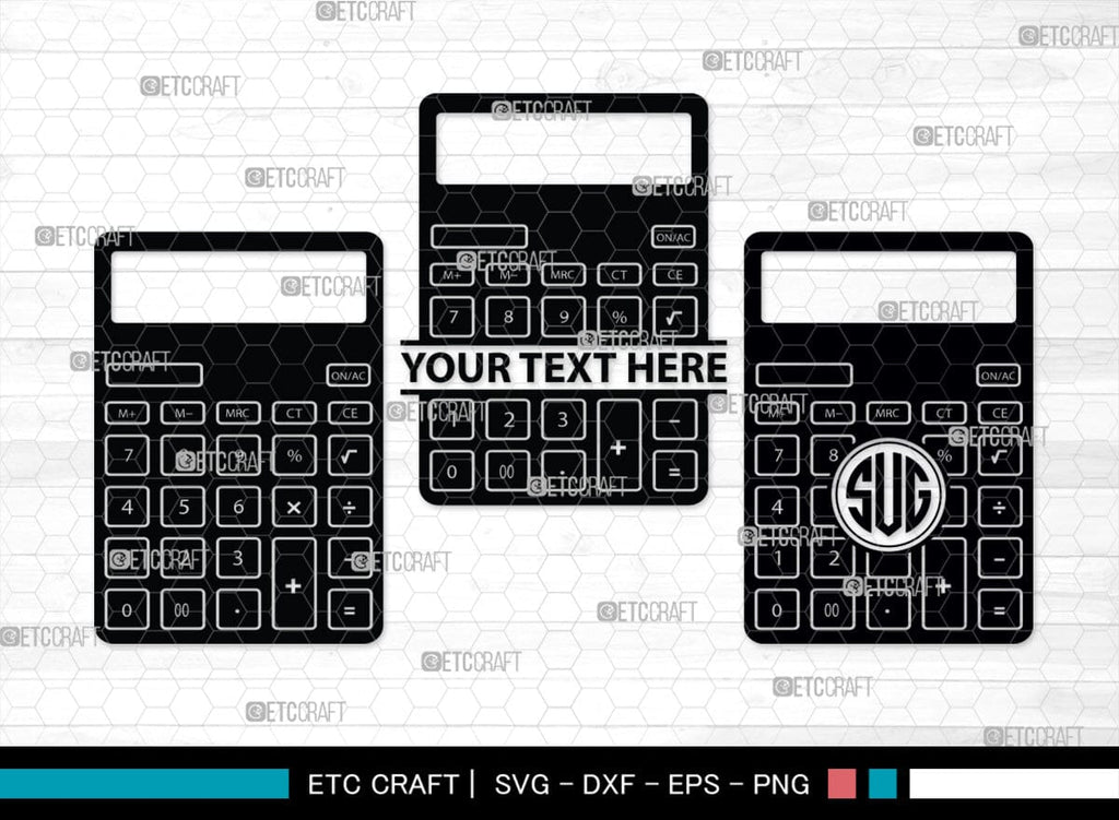 Custom Math Monogram Calculator Monogram, Calculator Silhouette, Calculator SVG, Math Svg ...