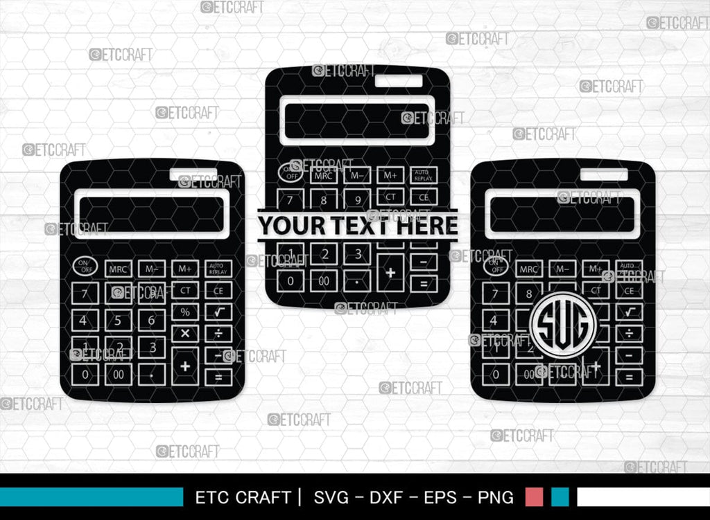 Custom Math Monogram Calculator Monogram, Calculator Silhouette, Calculator SVG, Math Svg ...