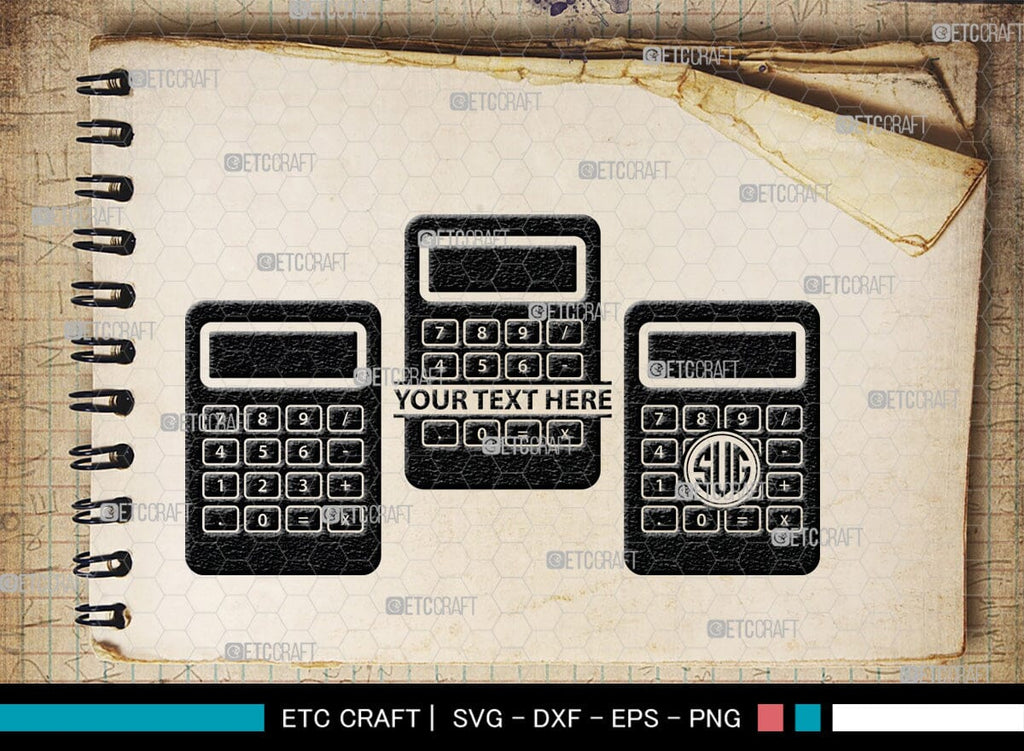 Calculator Monogram, Calculator Silhouette, Calculator SVG, Math Svg ...