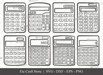 Calculator Outline SVG Cut File | Graphing Calculator SVG | Calculator Svg | Math Education Svg | Calculator Bundle SVG ETC Craft 