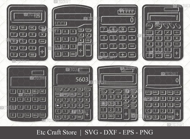 Calculator Silhouette SVG Cut File | Graphing Calculator SVG | Calculator Svg | Math Education Svg | Calculator Bundle SVG ETC Craft 