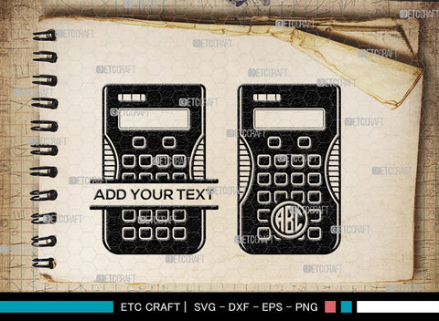 Calculator SVG Monogram, Math Svg, Education Svg, School Svg, Calculator Outline, Graphic Calculator Svg, Calculator Svg SVG ETC Craft 