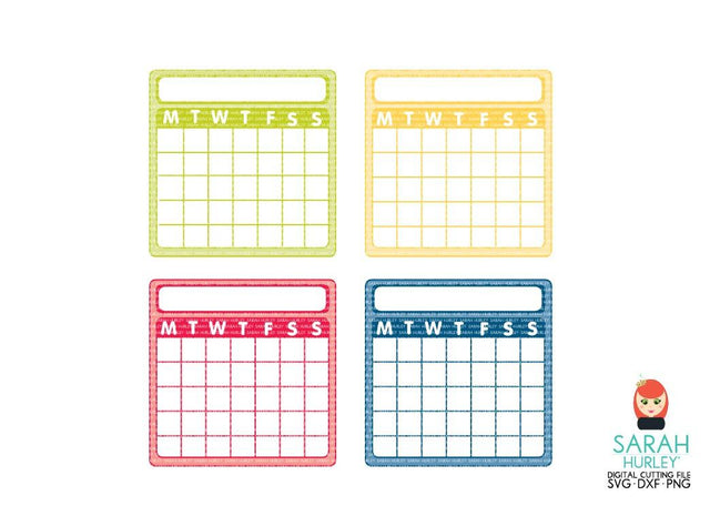 Calendar Cards SVG Sarah Hurley 