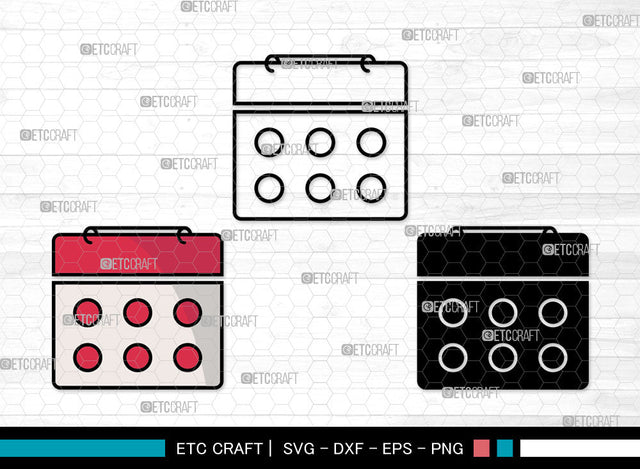 Calendar Icons Color, Calendar Svg, Planner Svg, Calendars, Home Calendar, Calendar Bundle, Icon Bundle, Svg Cut File, Dxf, Eps, Png, SVG ETC Craft 