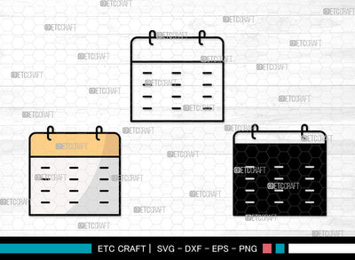 Calendar Icons Color, Calendar Svg, Planner Svg, Calendars, Home Calendar, Calendar Bundle, Icon Bundle, Svg Cut File, Dxf, Eps, Png, SVG ETC Craft 
