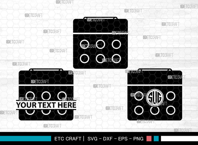 Calendar Icons Monogram, Calendar Svg, Planner Svg, Calendars, Home Calendar, Calendar Monogram, Icon Monogram, Svg Cut File, Dxf, Eps, Png, SVG ETC Craft 