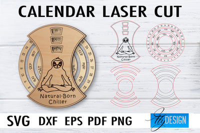 Calendar Laser Cut SVG | Home SVG Design | CNC files SVG Fly Design 