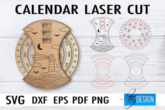 Calendar Laser Cut SVG | Home SVG Design | CNC files SVG Fly Design 