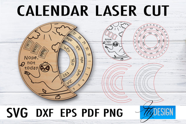 Calendar Laser Cut SVG | Home SVG Design | CNC files SVG Fly Design 