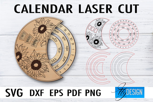 Calendar Laser Cut SVG | Home SVG Design | CNC files SVG Fly Design 