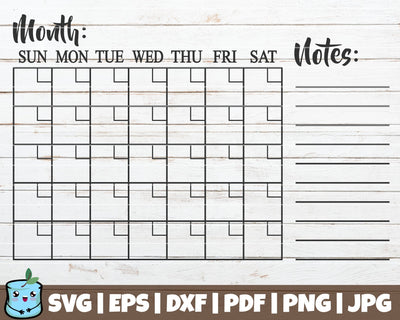 Calendar SVG Cut File SVG MintyMarshmallows 