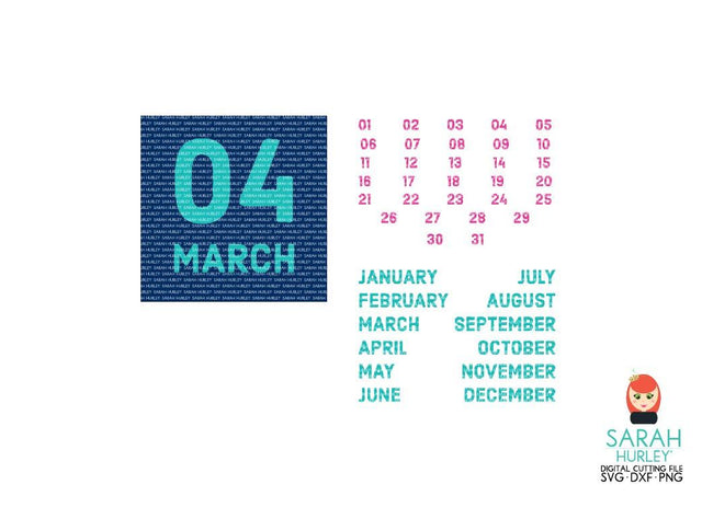 Calendar Tabs SVG Sarah Hurley 