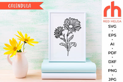 Calendula SVG - Libra Flower Cut File SVG RedHelgaArt 
