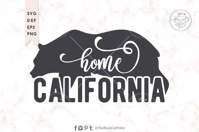 California bear cut file | California Home SVG TheBlackCatPrints 