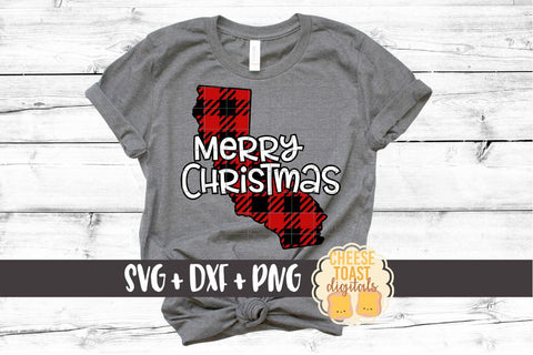 California - Buffalo Plaid State - SVG PNG DXF Cut Files SVG Cheese Toast Digitals 