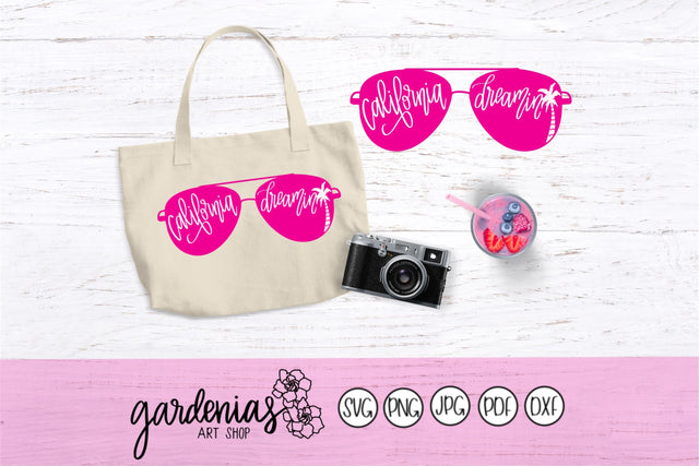 California Dreamin Sunglasses SVG Gardenias Art Shop 