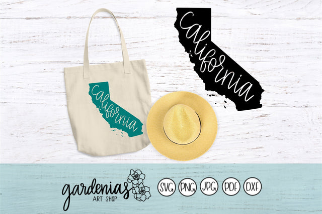 California Hand Lettered Decal SVG Gardenias Art Shop 