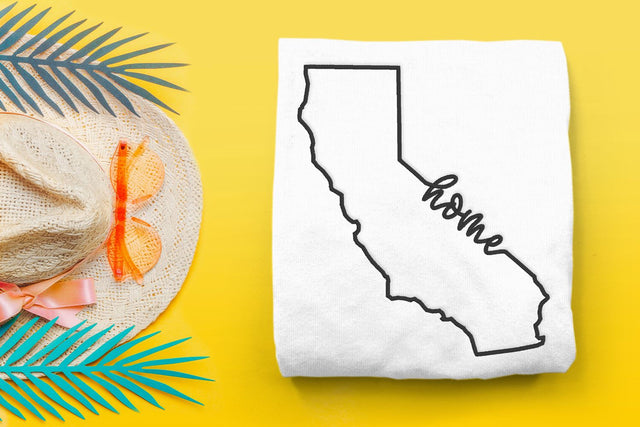 California Home State Outline Embroidery Embroidery/Applique DESIGNS Designed by Geeks 
