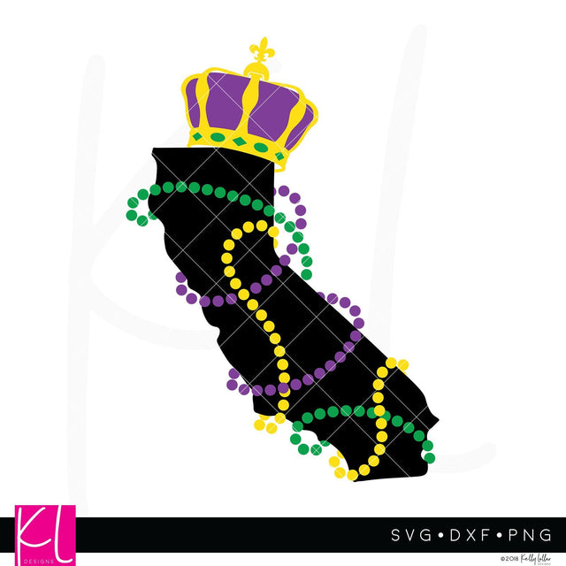 California Mardi Gras State SVG Kelly Lollar Designs 