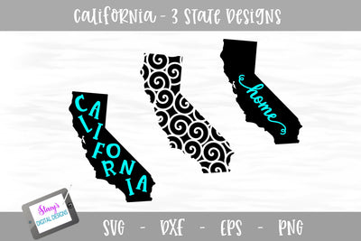 California Mini Bundle - 3 California State Designs SVG Stacy's Digital Designs 