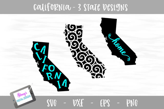 California Mini Bundle - 3 California State Designs SVG Stacy's Digital Designs 