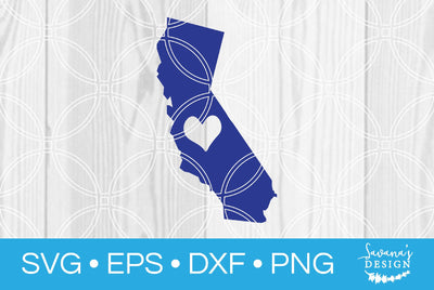 California State with Heart SVG SavanasDesign 