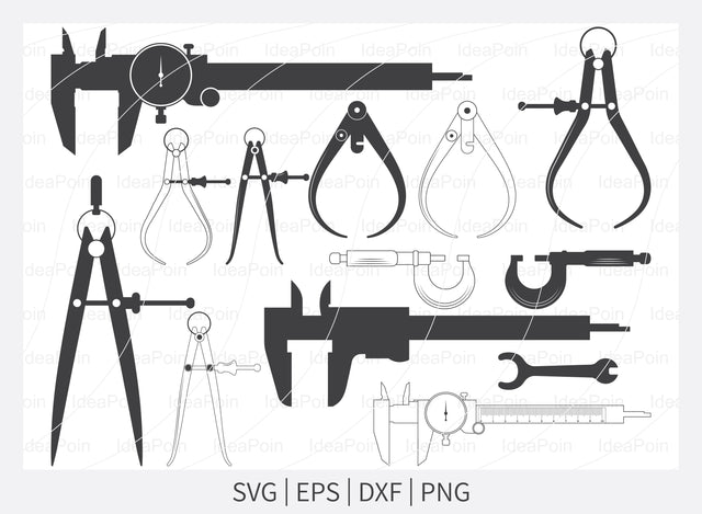 Caliper SVG, Caliper Silhouette, Engineering SVG, Construction svg, Caliper outline, Machinist svg, Scientist svg, Cameo, Vinyl Designs SVG Dinvect 