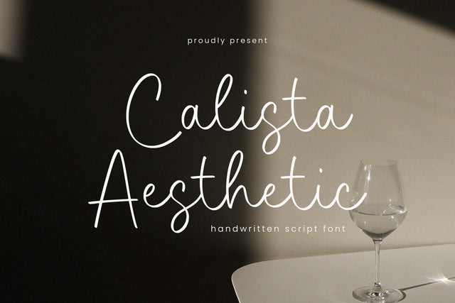 Calistha Aesthic - Handwritten Script font Font Timur type 