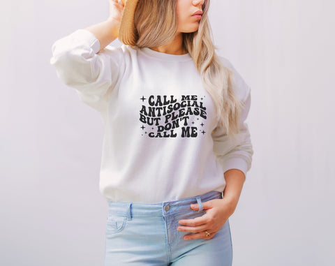 Call me antisocial but please don't call me wavy SVG, Funny groovy quote SVG, PNG SVG HappyDesignStudio 