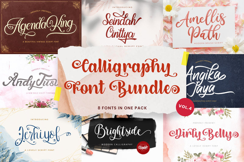 Calligraphy Font Bundle Vol 4 Font StringLabs 