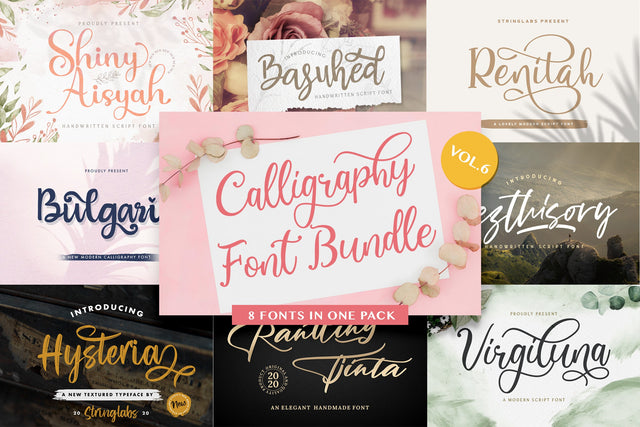 Calligraphy Font Bundle Vol 6 Font StringLabs 