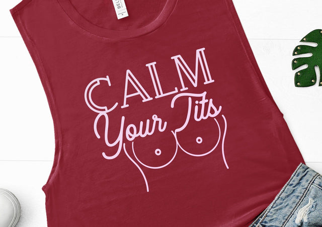 Calm Your Tits SVG Design SVG Crafting After Dark 