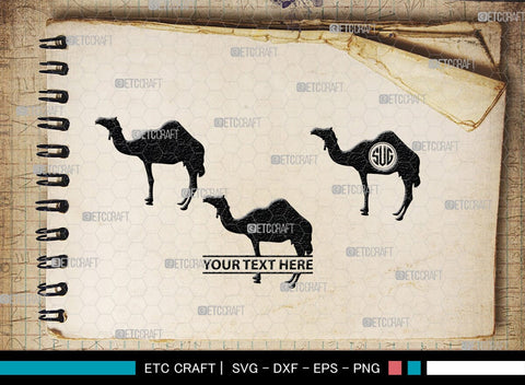 Camel Monogram, Camel Silhouette, Camel SVG, Desert Animal Svg, Black Camel Svg, Wild Animal Svg, SB00234 SVG ETC Craft 