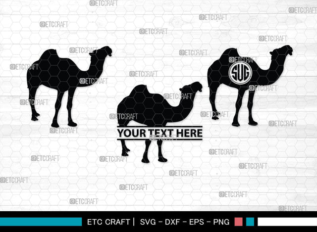 Camel Monogram, Camel Silhouette, Camel SVG, Desert Animal Svg, Black Camel Svg, Wild Animal Svg, SB00234 SVG ETC Craft 